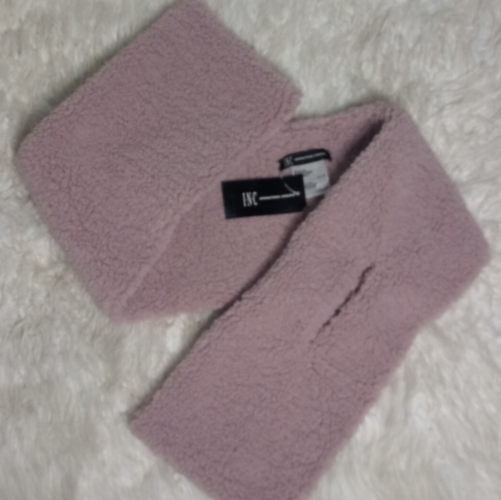 INC Faux-Sherpa Pull-Through Muffler Scarf - Picture 3 of 4